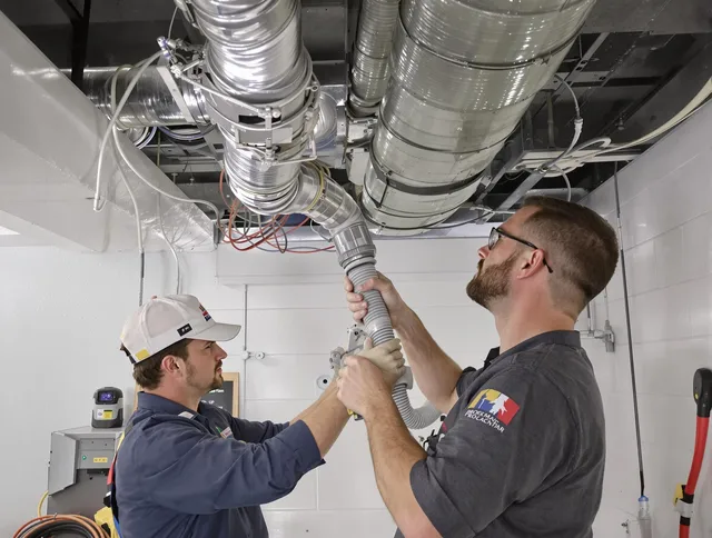 Lincoln Air Duct Cleaning technician performing thorough AC duct cleaning in Lincoln